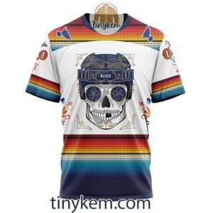 St. Louis Blues With Dia De Los Muertos Design On Custom Hoodie Tshirt2B6 KudTl