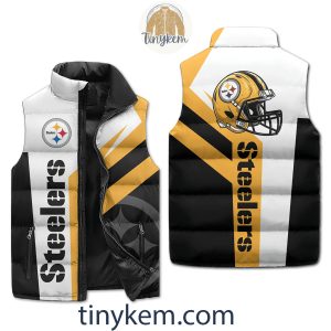Steelers Football Puffer Sleeveless Jacket
