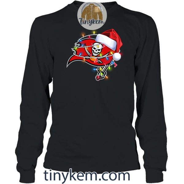 Tampa Bay Buccaneers With Santa Hat And Christmas Light Shirt