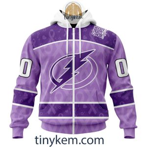 Tampa Bay Lightning Purple Lavender Hockey Fight Cancer Personalized Hoodie2C Tshirt2B2 0k3zg