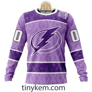 Tampa Bay Lightning Purple Lavender Hockey Fight Cancer Personalized Hoodie2C Tshirt2B4 0GoRO