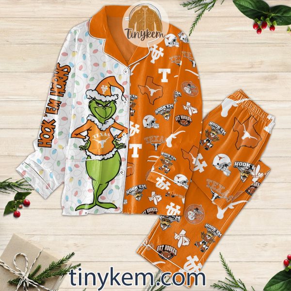 Texas Longhorns Grinch Christmas Pajamas Set