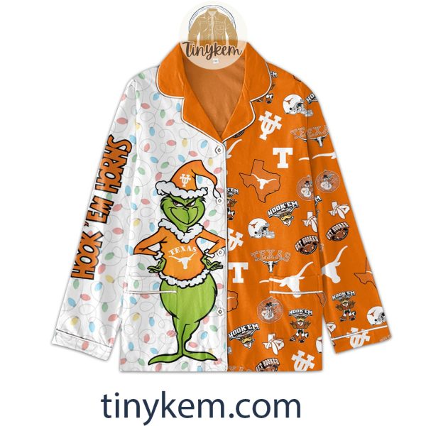 Texas Longhorns Grinch Christmas Pajamas Set