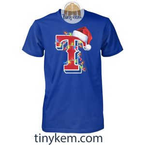Texas Rangers With Santa Hat And Christmas Light Shirt2B2 YTlGf