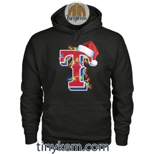 Texas Rangers With Santa Hat And Christmas Light Shirt2B3 QSfA4