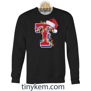 Texas Rangers With Santa Hat And Christmas Light Shirt2B5 psBHI