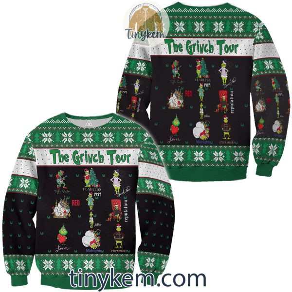 The Grinch Eras Tour 3D Ugly Christmas Sweatshirt