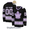 Vancouver Canucks Customized Hockey Fight Cancer Lavender V-neck Long Sleeves Jersey