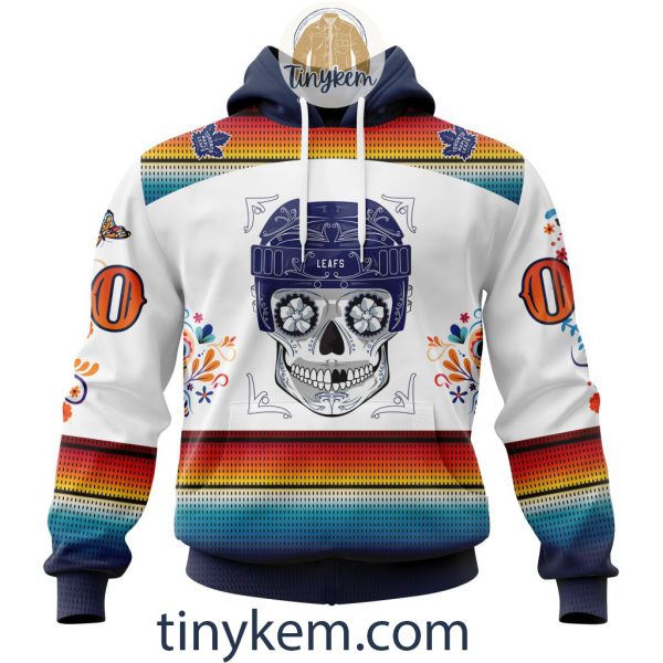 Toronto Maple Leafs With Dia De Los Muertos Design On Custom Hoodie, Tshirt