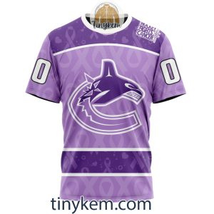 Vancouver Canucks Purple Lavender Hockey Fight Cancer Personalized Hoodie2C Tshirt2B6 O3ULd