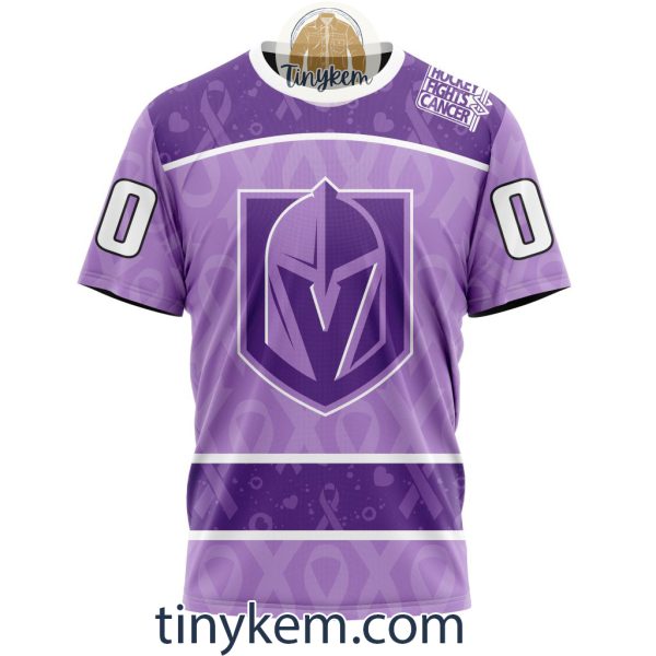Vegas Golden Knights Purple Lavender Hockey Fight Cancer Personalized Hoodie, Tshirt