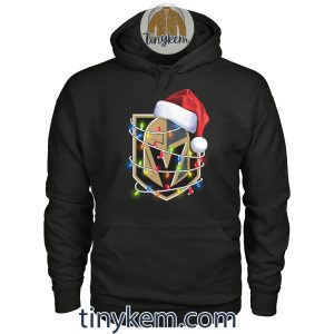 Vegas Golden Knights With Santa Hat And Christmas Light Shirt2B2 rQYIO