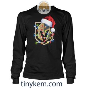 Vegas Golden Knights With Santa Hat And Christmas Light Shirt2B4 JN3pE