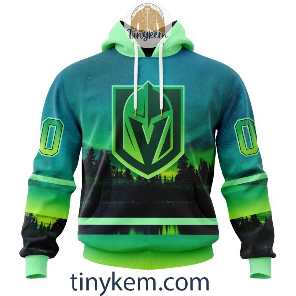 Vegas Golden Knights With Special Northern Light Design 3D Hoodie, Tshirt