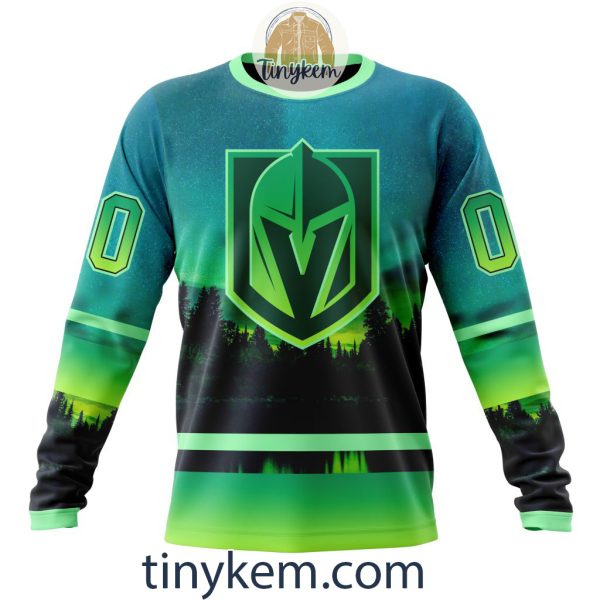 Vegas Golden Knights With Special Northern Light Design 3D Hoodie, Tshirt