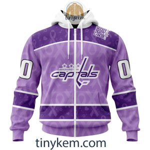 Washington Capitals Purple Lavender Hockey Fight Cancer Personalized Hoodie2C Tshirt2B2 GocZC