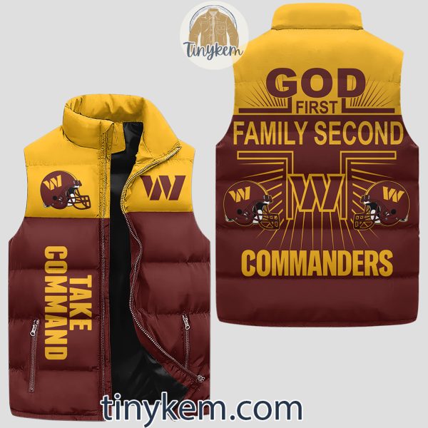 Washington Commanders Customized Puffer Sleeveless Jacket