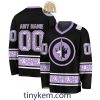 Washington Capitals Customized Hockey Fight Cancer Lavender V-neck Long Sleeves Jersey