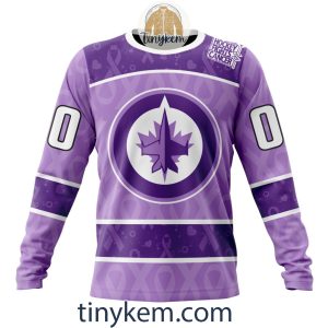 Winnipeg Jets Purple Lavender Hockey Fight Cancer Personalized Hoodie2C Tshirt2B4 zIOcv