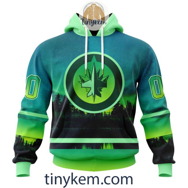 Winnipeg Jets With Special Northern Light Design 3D Hoodie, Tshirt