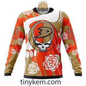 Anaheim Ducks Customized Hoodie Tshirt With Gratefull Dead Skull Design2B4 gX4K7