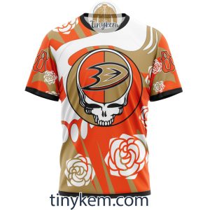 Anaheim Ducks Customized Hoodie Tshirt With Gratefull Dead Skull Design2B6 uK8ZT