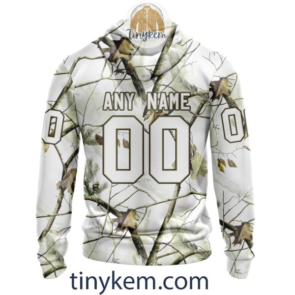 Anaheim Ducks Customized Hoodie, Tshirt With White Winter Hunting Camo Design