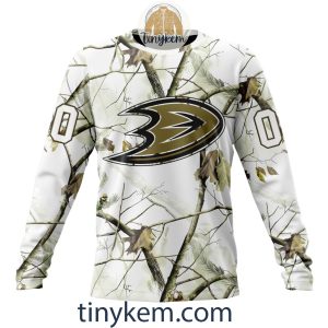 Anaheim Ducks Customized Hoodie Tshirt With White Winter Hunting Camo Design2B4 qxNED