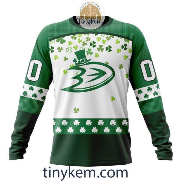 Anaheim Ducks Hoodie, Tshirt With Personalized Design For St. Patrick Day