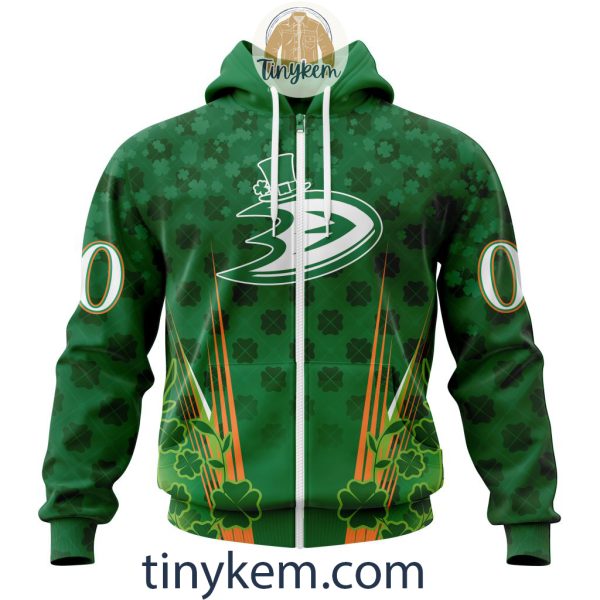 Anaheim Ducks Shamrocks Customized Hoodie, Tshirt: Gift for St Patrick’s Day