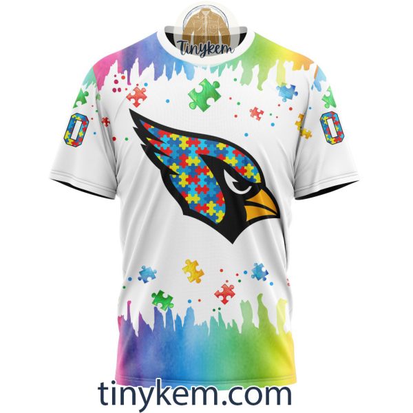 Arizona Cardinals Autism Tshirt, Hoodie With Customized Design For Awareness Month