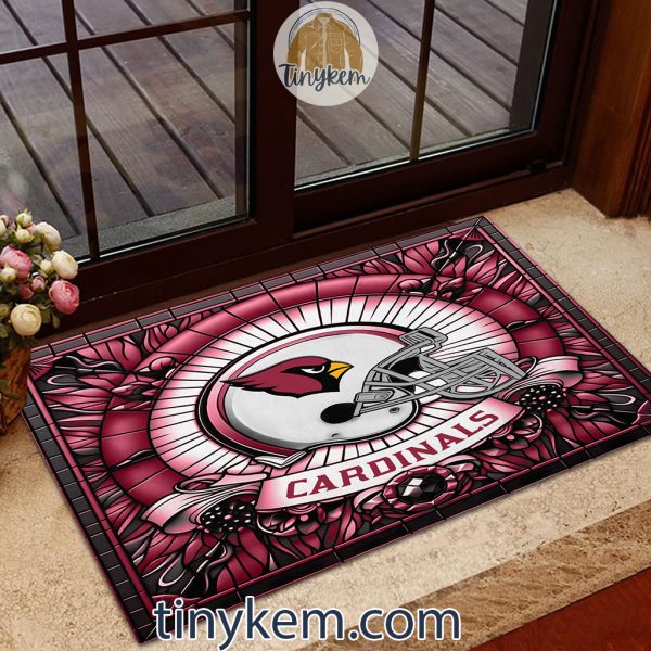 Arizona Cardinals Stained Glass Design Doormat