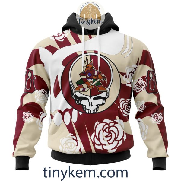 Arizona Coyotes Customized Hoodie, Tshirt With Gratefull Dead Skull Design