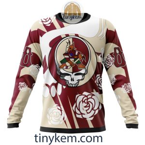 Arizona Coyotes Customized Hoodie Tshirt With Gratefull Dead Skull Design2B4 qxyIe