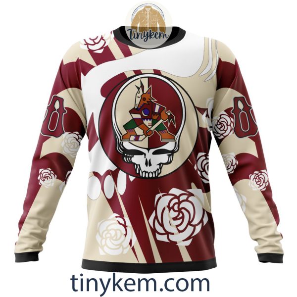 Arizona Coyotes Customized Hoodie, Tshirt With Gratefull Dead Skull Design