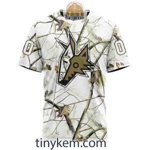 Arizona Coyotes Customized Hoodie Tshirt With White Winter Hunting Camo Design2B6 t21qR