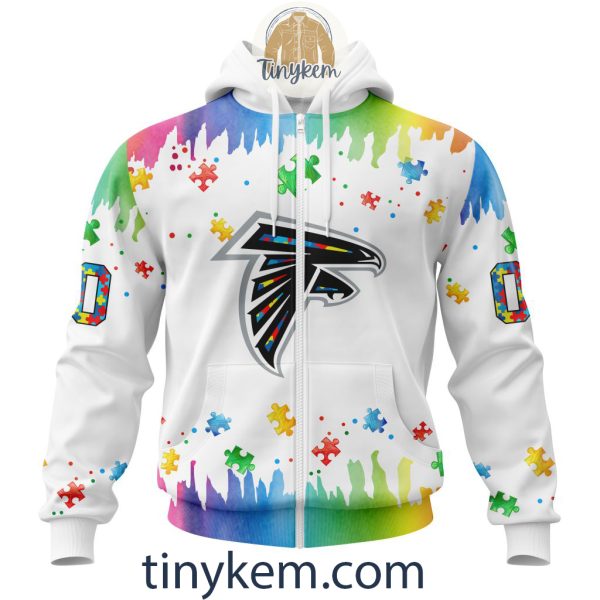 Atlanta Falcons Autism Tshirt, Hoodie With Customized Design For Awareness Month