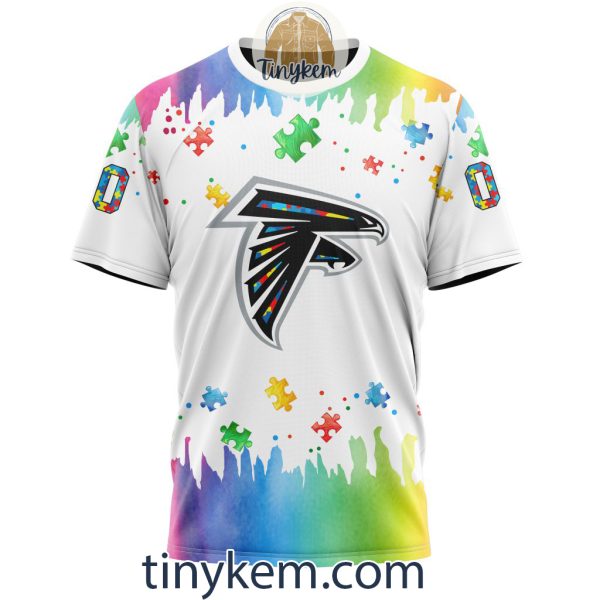 Atlanta Falcons Autism Tshirt, Hoodie With Customized Design For Awareness Month