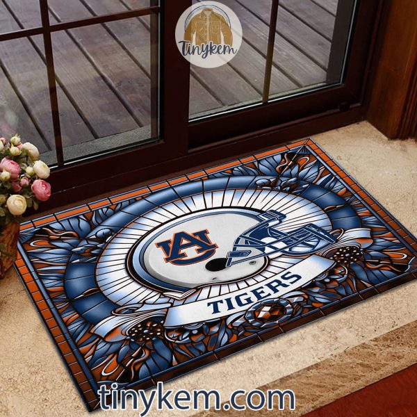 Auburn Tigers Stained Glass Design Doormat