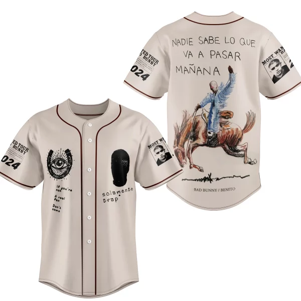 Bad Bunny Customized Baseball Jersey: Most Wanted Tour 2024