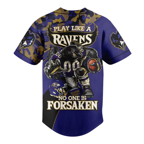 Baltimore Football Camo Customized Baseball Jersey: Play Like A Ravens No One Is Forsaken