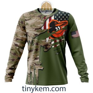 Baltimore Orioles Skull Camo Customized Hoodie Tshirt Gift For Veteran Day2B4 FUKAR