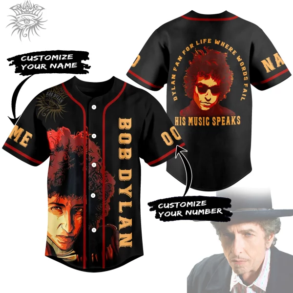 Bob Dylan Customized Baseball Jersey