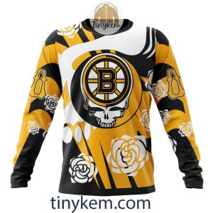 Boston Bruins Customized Hoodie Tshirt With Gratefull Dead Skull Design2B4 lmUfz