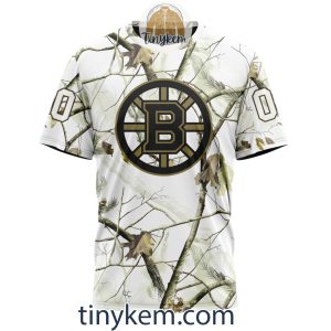 Boston Bruins Customized Hoodie Tshirt With White Winter Hunting Camo Design2B6 NHGyv