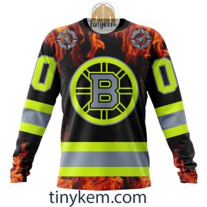Boston Bruins Firefighters Customized Hoodie Tshirt Sweatshirt2B4 wAUzJ