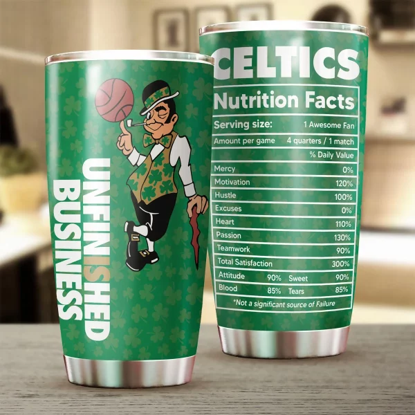 Boston Celtics Nutrition Facts 20oz Tumbler: Unfinished Business