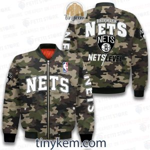 Brooklyn Nets Baseball Jacket With Arm Stripes