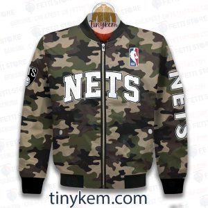 Brooklyn Nets Military Camo Bomber Jacket