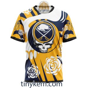 Buffalo Sabres Customized Hoodie Tshirt With Gratefull Dead Skull Design2B6 SXN67